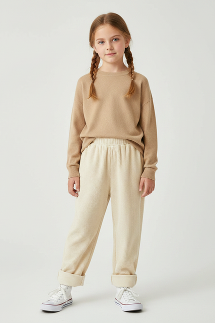 Pantalon Cotele Velour - Beige Cordé