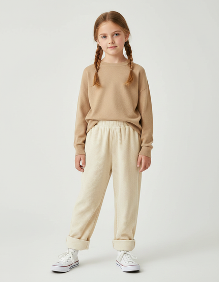 Pantalon Cotele Velour - Beige Cordé