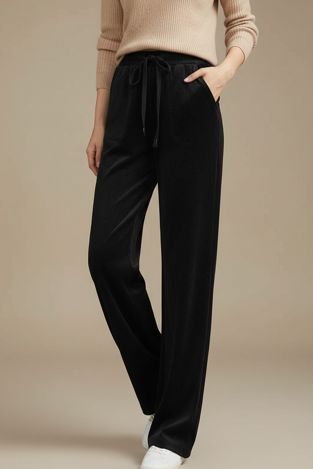 Pantalon Effet Velours - Noir