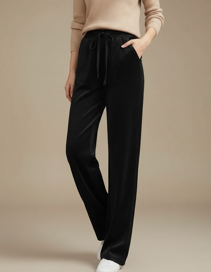 Pantalon Effet Velours - Noir