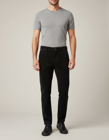 Pantalon Velours Noir Côtelé Homme Droit Décontracté - Cordé