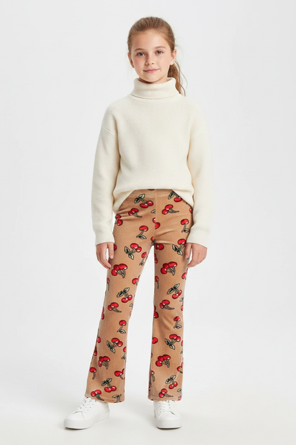 Pantalon Flare Velours Cotelé - Imprimé Cordé