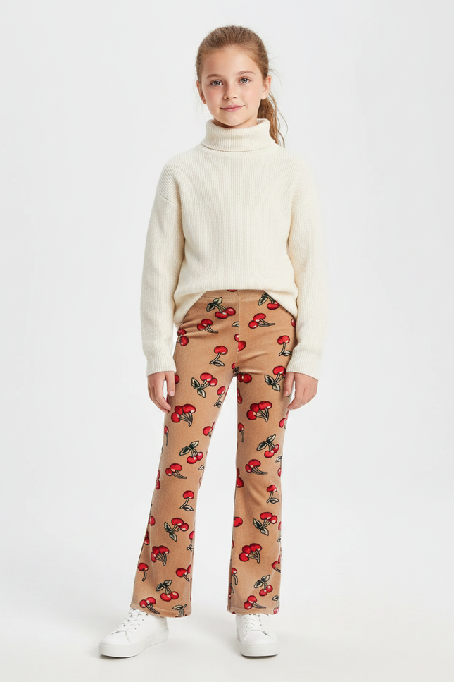 Pantalon Flare Velours Cotelé - Imprimé Cordé