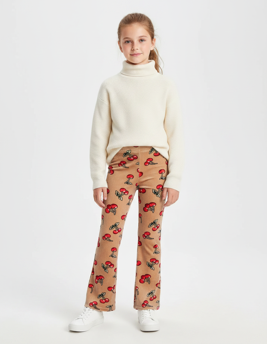 Pantalon Flare Velours Cotelé - Imprimé Cordé