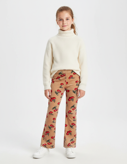 Pantalon Flare Velours Cotelé - Imprimé Cordé