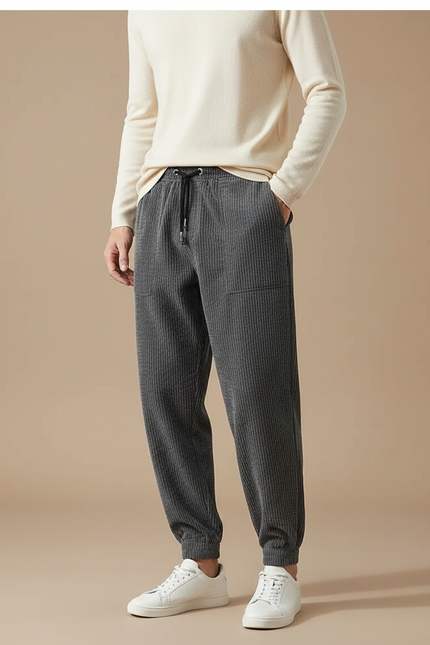 Pantalon Velours Doublé Homme - Gris Cordé