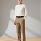 Pantalon Velours Côtelé Beige Homme Droit Élégant - Cordé