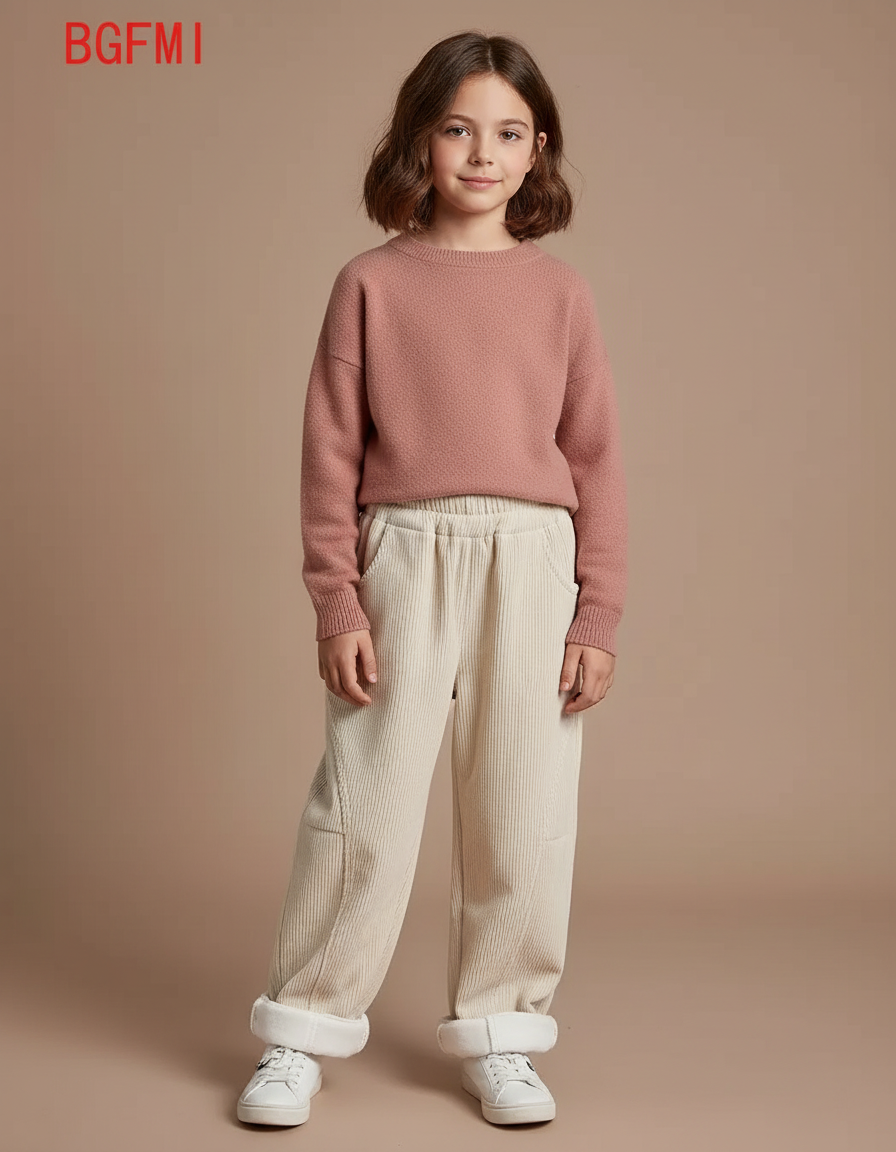 Pantalon Cargo Droit En Velours Côtelé - Beige Cordé