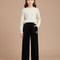 Pantalon Velours Noir Côtelé Ample Fille Hiver - Cordé