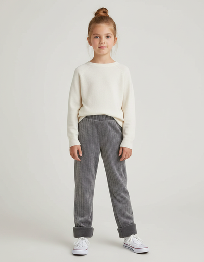 Pantalon Velours Fille Côtelé Épais