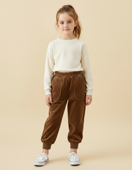 Pantalon Velours Marron Épais Confortable Fille