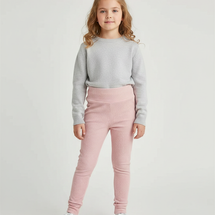 Pantalon Velours Rose Côtelé Confortable Enfant
