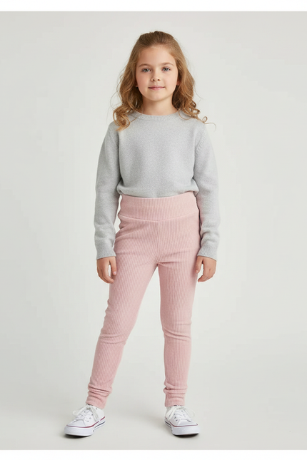 Pantalon Velours Rose Côtelé Confortable Enfant