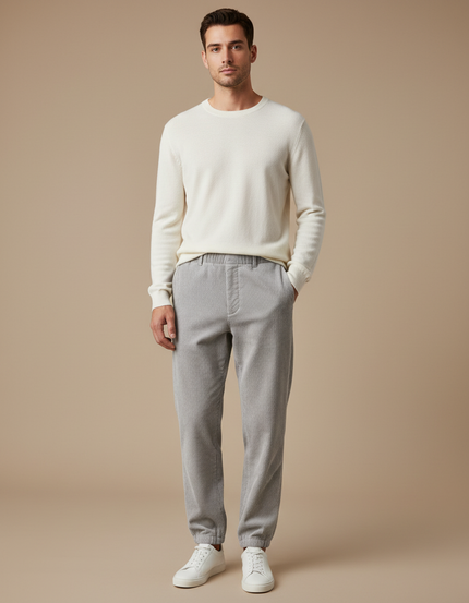 Pantalon Velours Gris Côtelé Jogger Décontracté Homme - Cordé