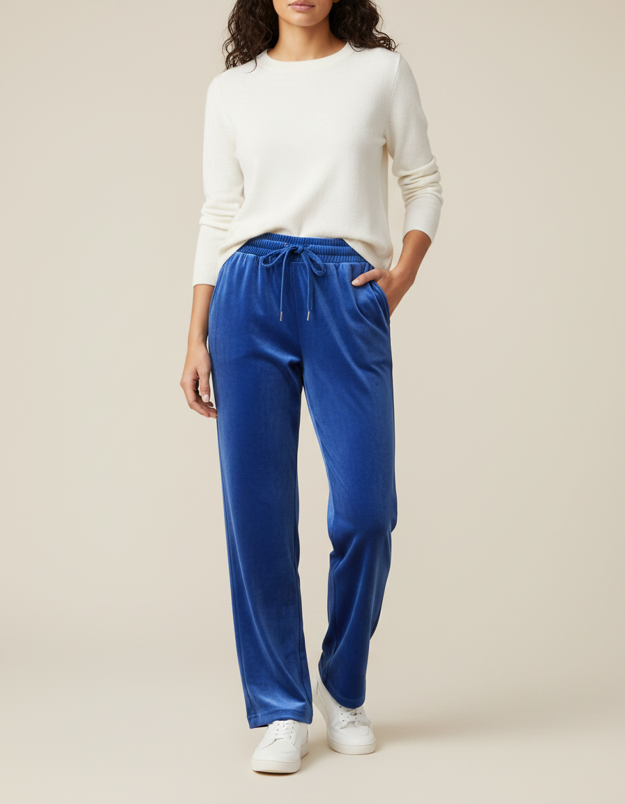 Pantalon Velours Bleu Electrique