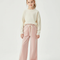 Pantalon Velours Rose Doux Large Confortable Fille