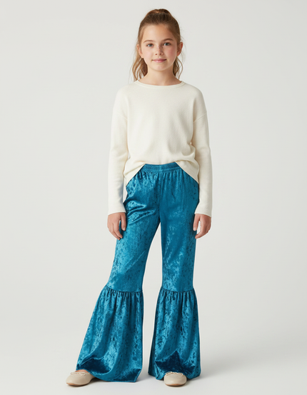 Pantalon Velours Frappé - Bleu