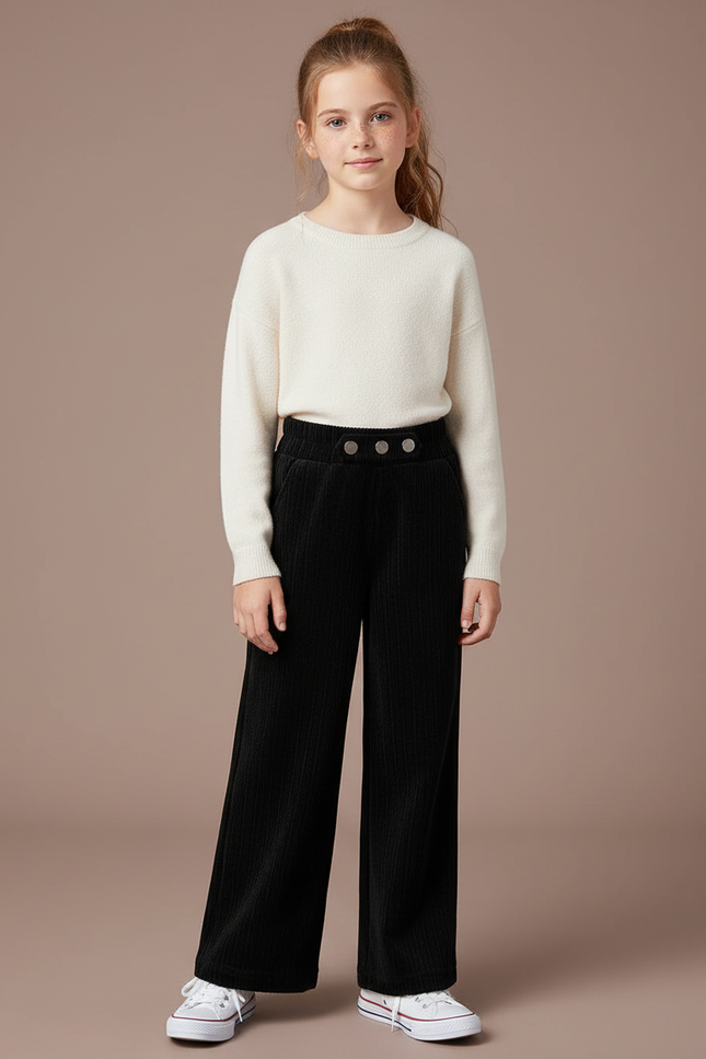 Pantalon Ample Velours Cotele - Noir Cordé