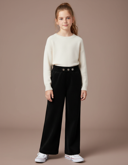Pantalon Ample Velours Cotele - Noir Cordé