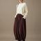 Pantalon Velours Marron Ample Décontracté Harem Femme - Bordeaux