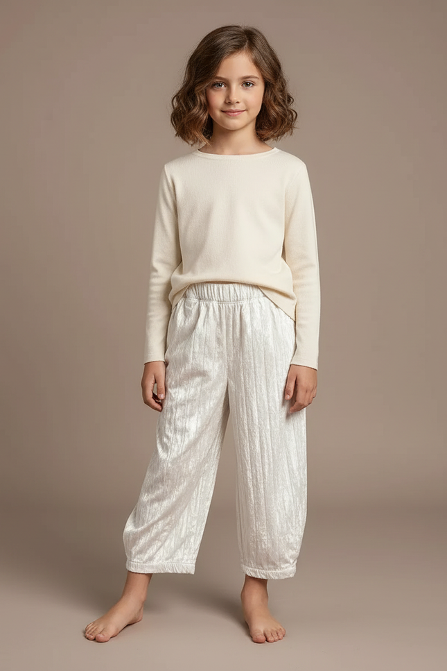 Pantalon Velours Beige Côtelé Ample Enfant