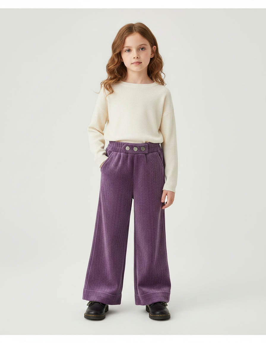 Pantalon Velour Violet - Cordé