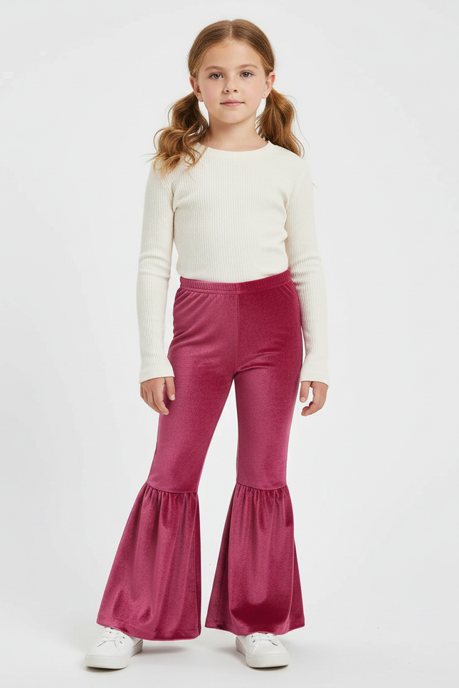Pantalon Flare Velours - Rose