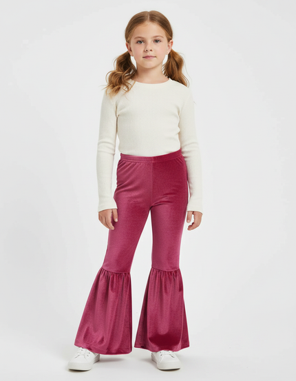 Pantalon Flare Velours - Rose