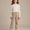 Pantalon Velours Côtelé Beige Doublé Polaire Enfant - Cordé