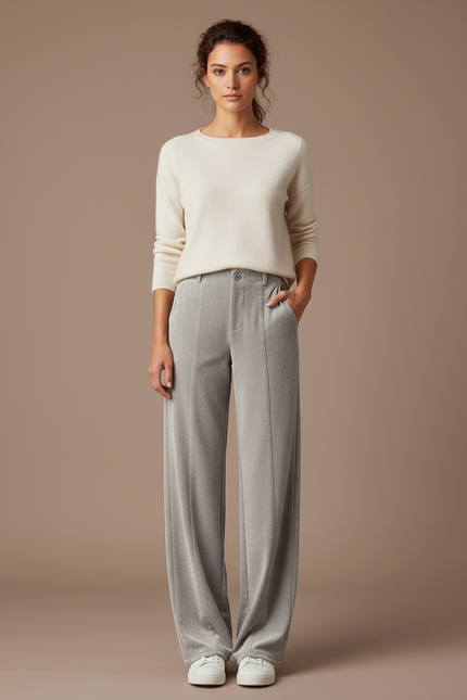 Pantalon Velours Chaud - Gris