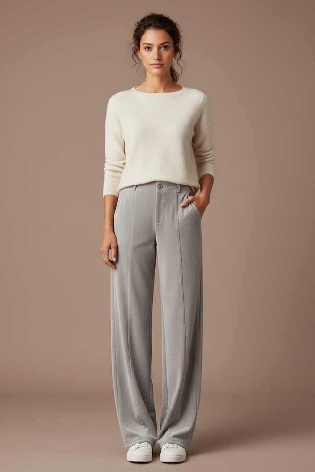 Pantalon Velours Chaud - Gris