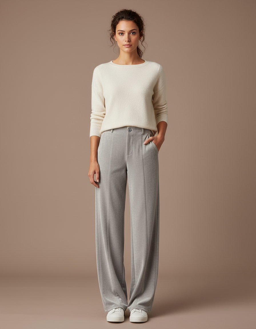 Pantalon Velours Chaud - Gris