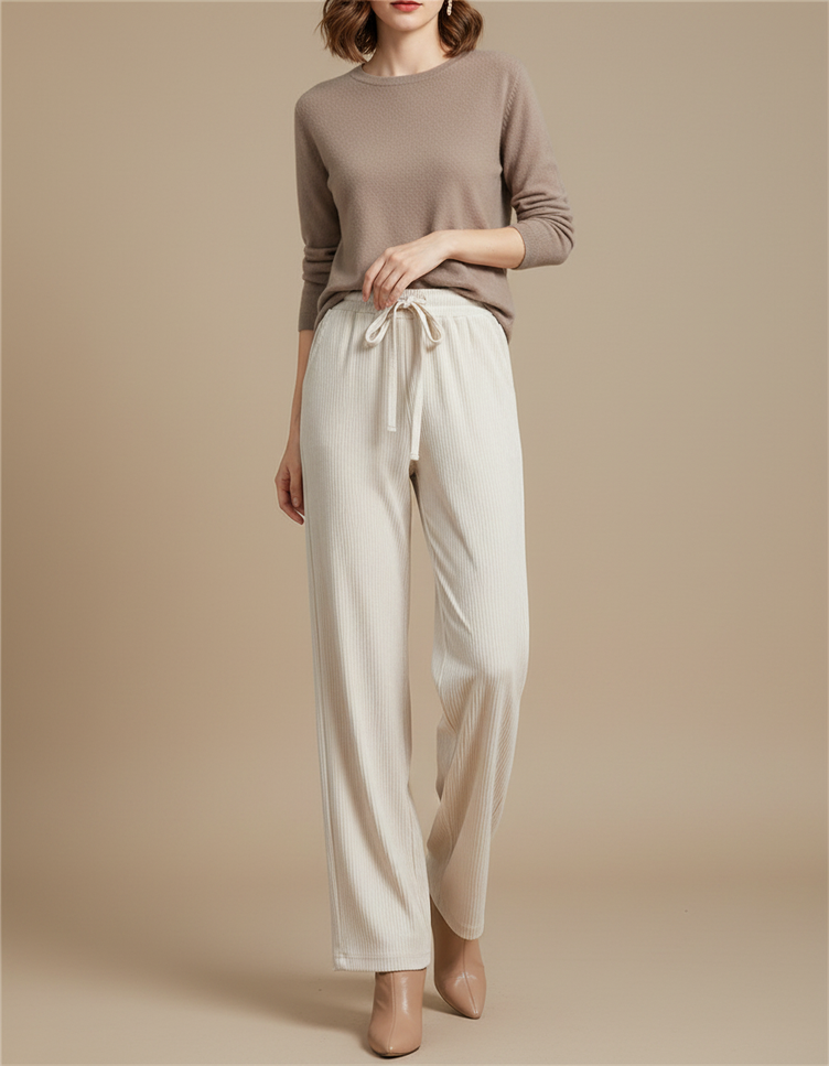 Pantalon Beige Velour Cotele - Cordé