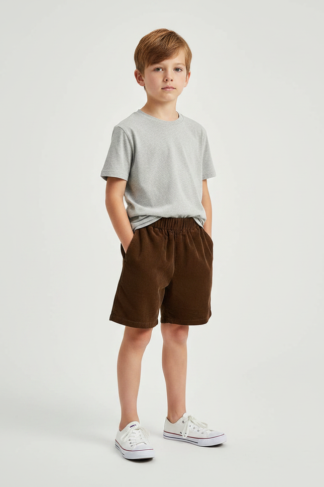 Pantalon Velours Marron Ample Doux Enfant - Cordé