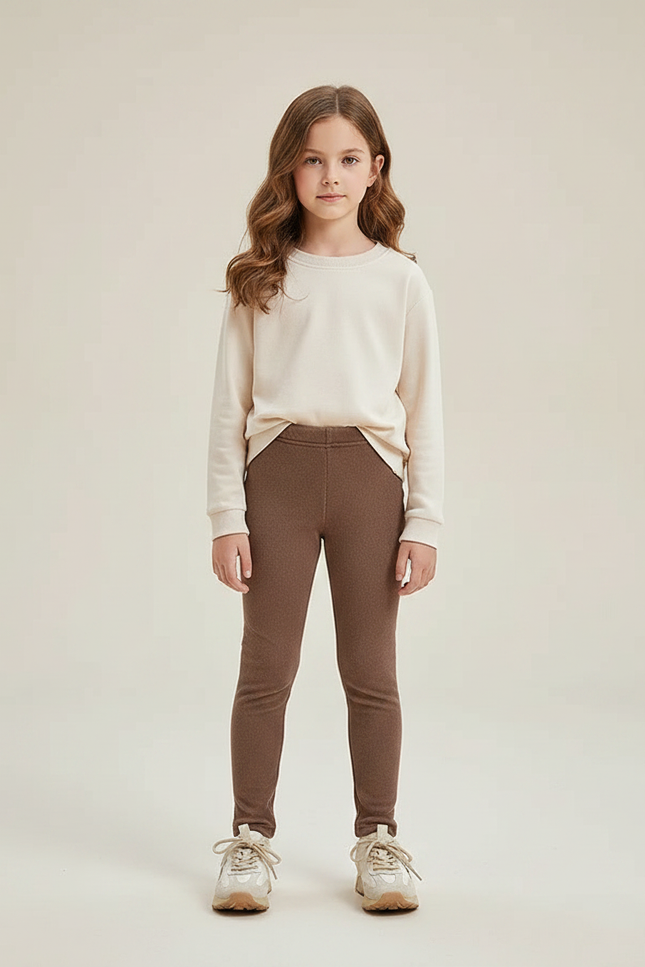Pantalon Velours Marron Épais Chaud Fille Hiver