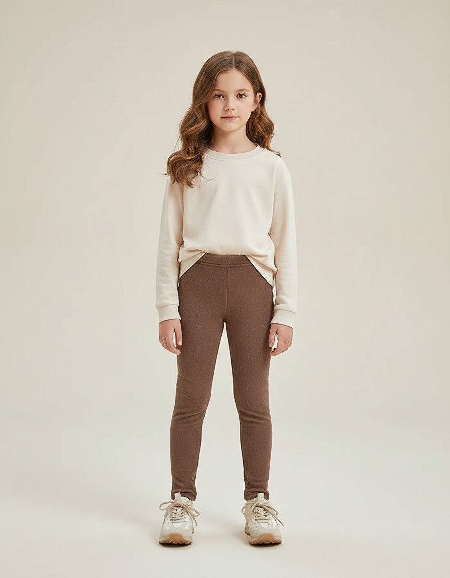 Pantalon Velours Marron Épais Chaud Fille Hiver