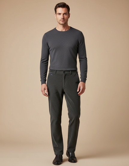 Pantalon Velours Côtelé Droit Homme Décontracté Gris - Cordé