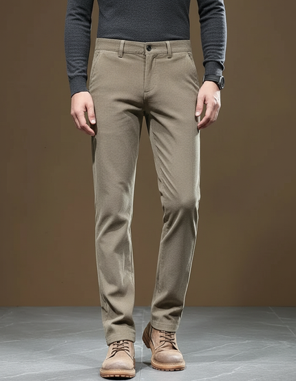 Pantalon Chino Velours Homme - Kaki Cordé