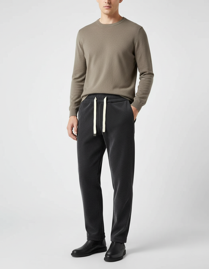 Pantalon Velours Côtelé Homme Noir Droit Décontracté - Cordé