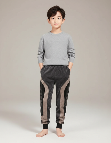 Pantalon Velours Gris Patchwork Sport Enfant
