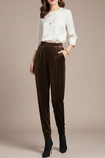 Pantalon Marron Velour - Velours