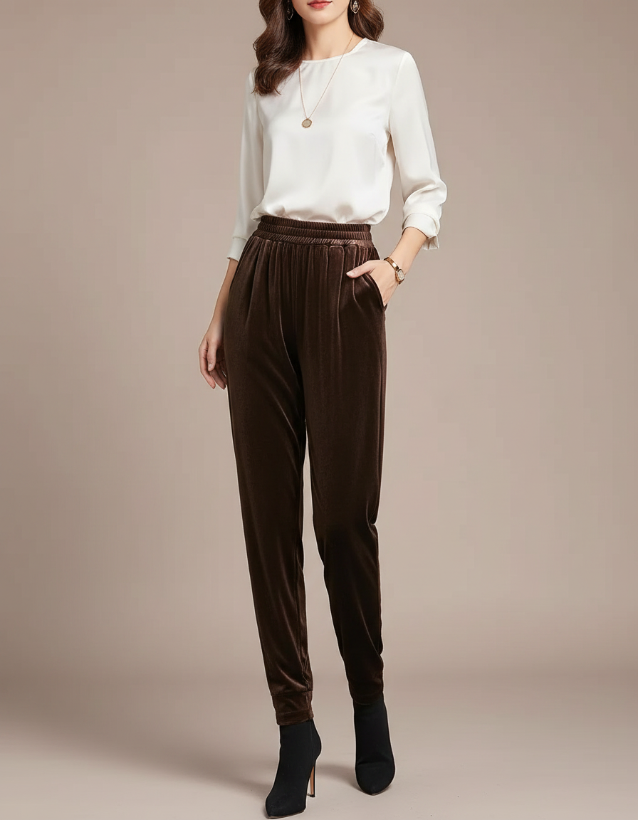 Pantalon Marron Velour - Velours