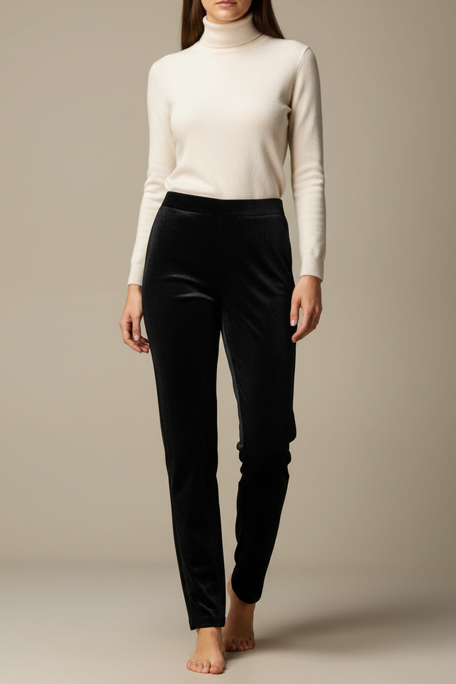 Pantalon Velours Skinny Femme - Noir