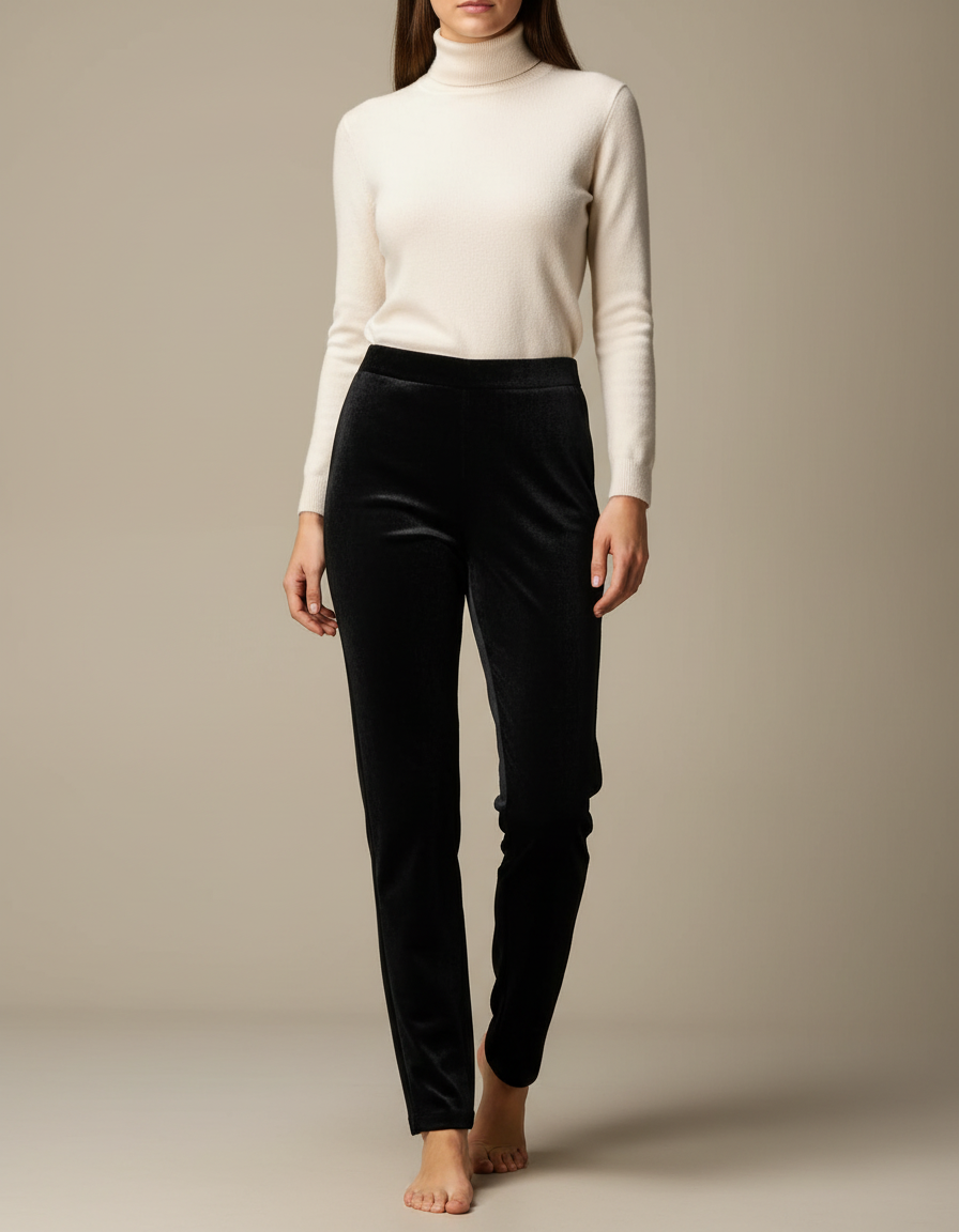 Pantalon Velours Skinny Femme - Noir