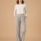Pantalon Velours Gris Droit Ample Décontracté Fluide - Molleton