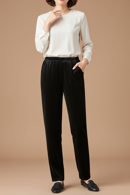 Pantalon Velours De Soie - Noir