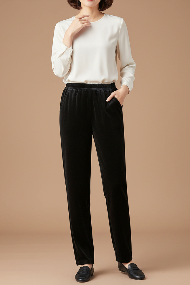 Pantalon Velours De Soie - Noir