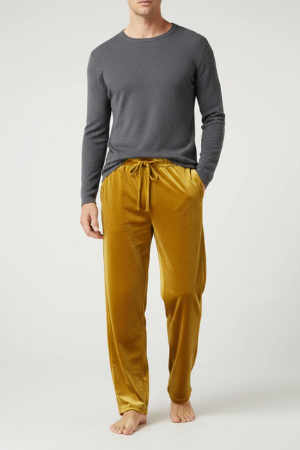 Pantalon Velours Straight - Doré