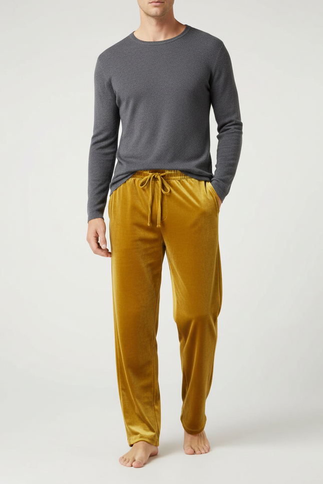 Pantalon Velours Straight - Doré
