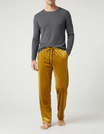 Pantalon Velours Straight - Doré